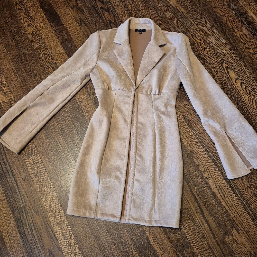 Faux Suede Jacket Khakhi